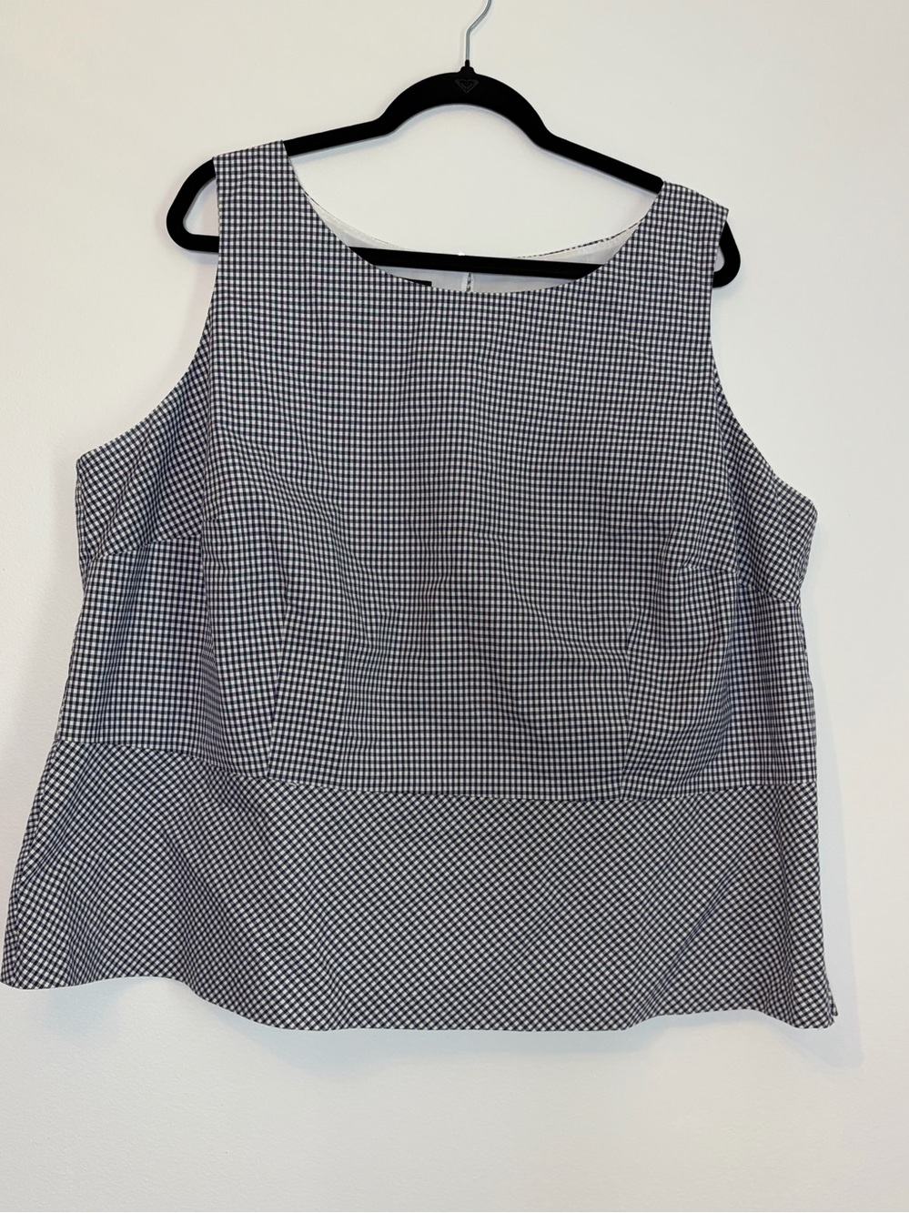 Talbots Blue White Check Sleeveless Blouse 20W